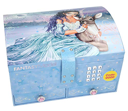Depesche 10868 - Schmuckkästchen mit Code und Sound, Fantasy Model Iceprincess, ca. 15,7 x 20 x 12,5 cm, blau
