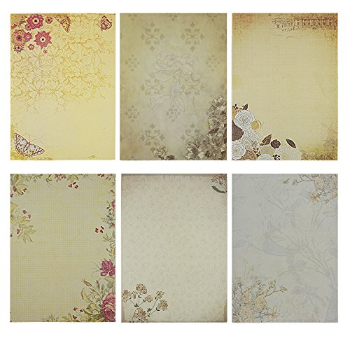 Rancco® 60 Stück Briefpapier Kraft Motivpapier Sortierte Farben Schreibens Papier, Zeichnung Sketch Pads (6 Modelle, 10 Blatt pro Modell)
