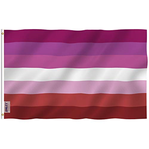 Anley Fly Breeze 3x5 Fuß Lesbian Pride Flag - Lebendige Farbe und UV-beständig - Canvas Header und doppelt genäht - Lesbian Pride Flag mit Messingösen 3 x 5 Ft.
