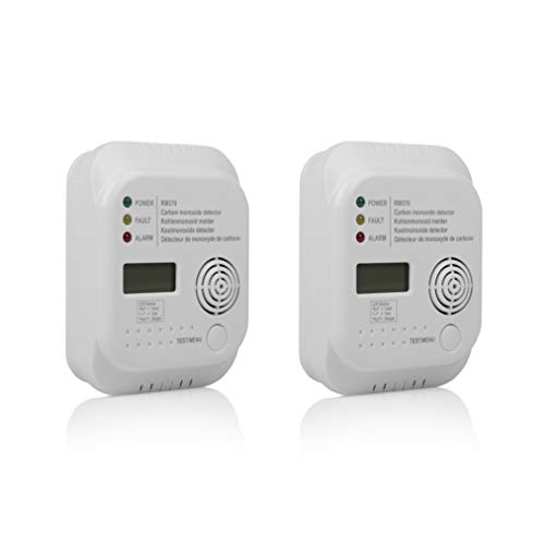 Smartwares Kohlenmonoxid Melder mit Display und Temperaturanzeige, Prüftaste, RM370, 2 Stück