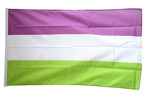 Flaggenfritze Fahne/Flagge Genderqueer Pride + gratis Sticker