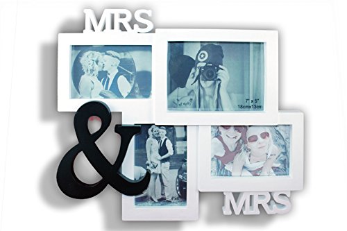 Preis am Stiel Bilderrahmen Mrs. & Mrs. | für 4 Fotos | Liebe | Familie | Deko | Wohnen | Wohnaccessoires | Haushalt | Liebe | Wand | Freundschaft | Geschenk | Glas | Valentienstag